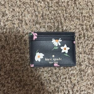 Kate Spade Black Floral Card Holder